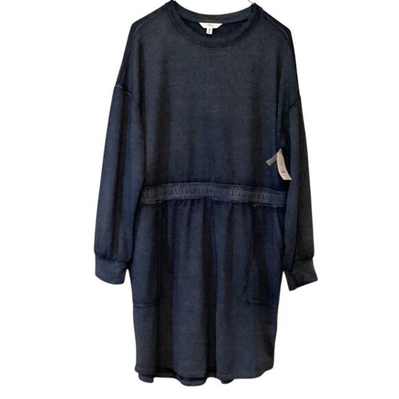 NWT Time and tru indigo blue sweatshirt dress elastic waist XXL - Picture 4 of 8